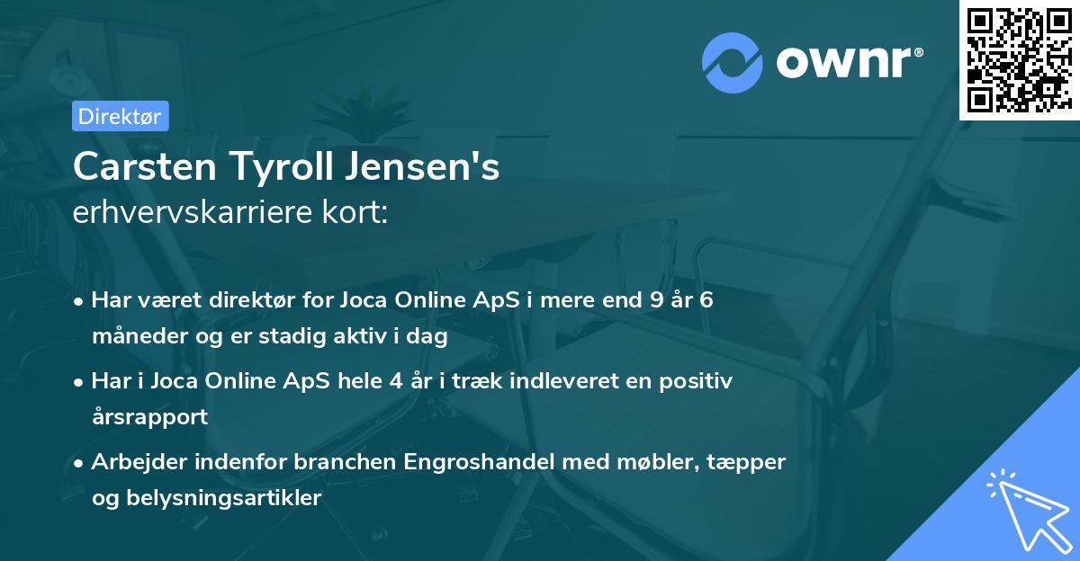 Carsten Tyroll Jensen's erhvervskarriere kort