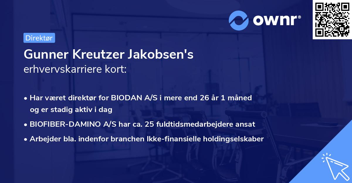 Gunner Kreutzer Jakobsen's erhvervskarriere kort