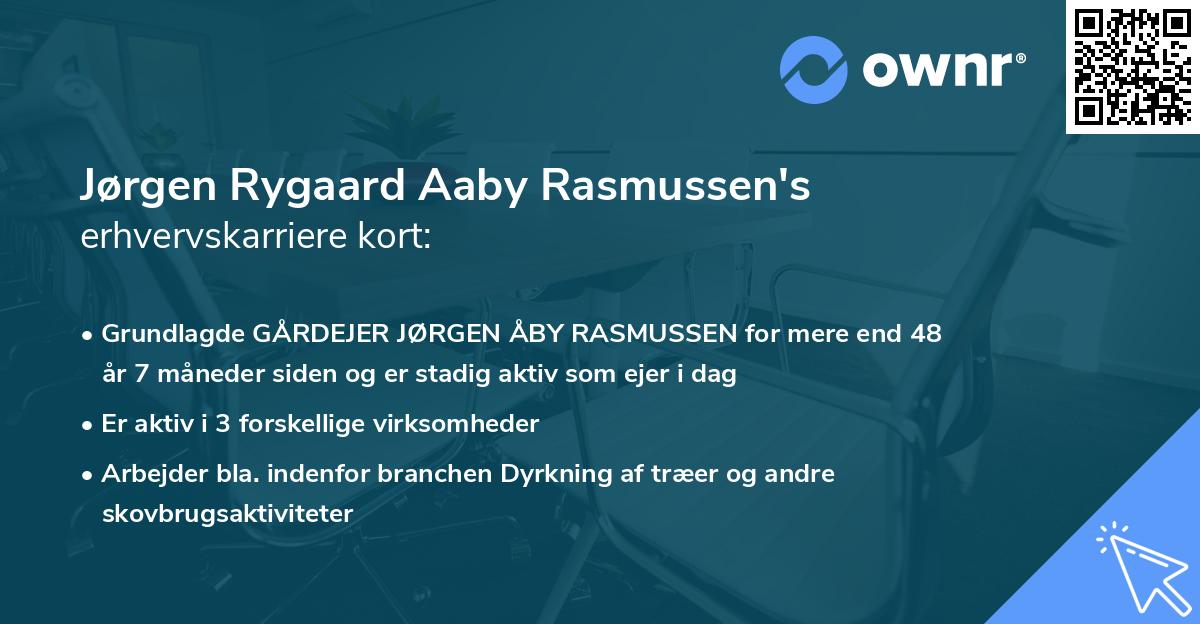 Jørgen Rygaard Aaby Rasmussen's erhvervskarriere kort