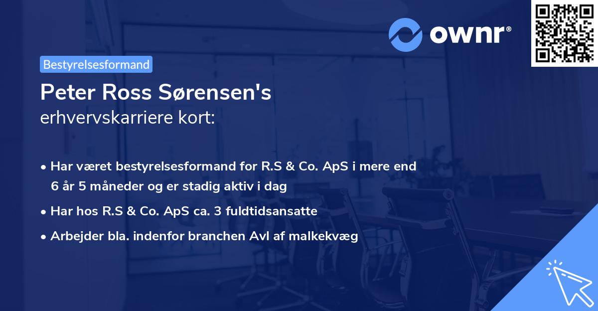 Peter Ross Sørensen's erhvervskarriere kort