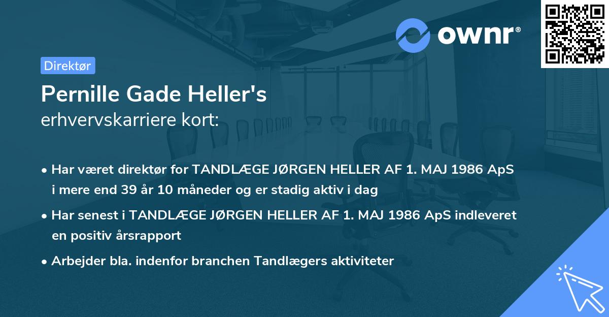 Pernille Gade Heller's erhvervskarriere kort