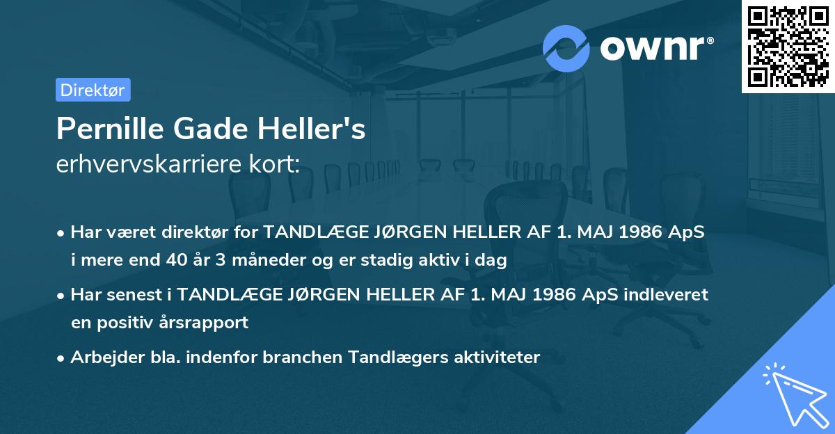 Pernille Gade Heller's erhvervskarriere kort