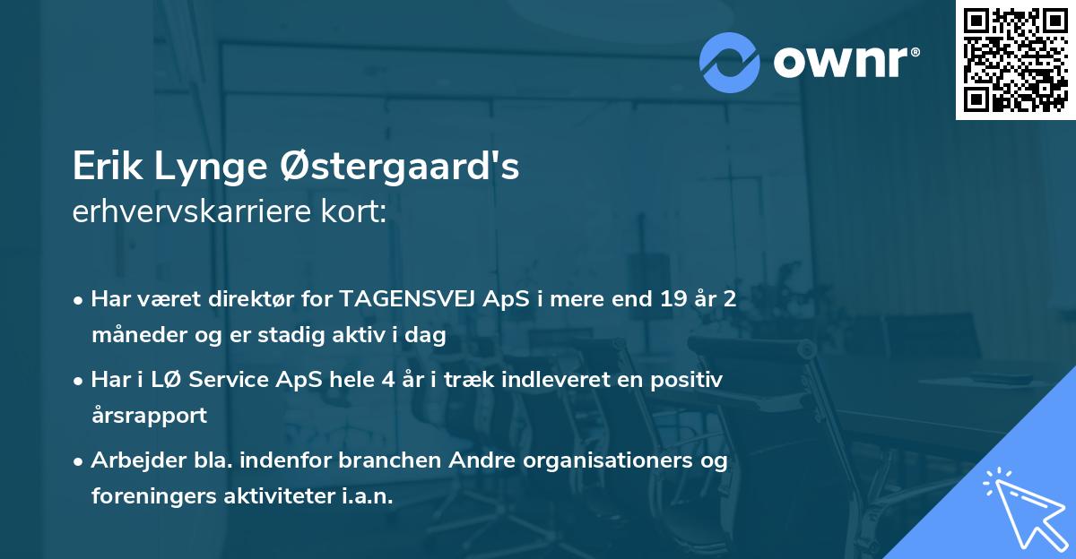 Erik Lynge Østergaard's erhvervskarriere kort