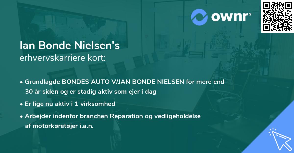 Ian Bonde Nielsen's erhvervskarriere kort