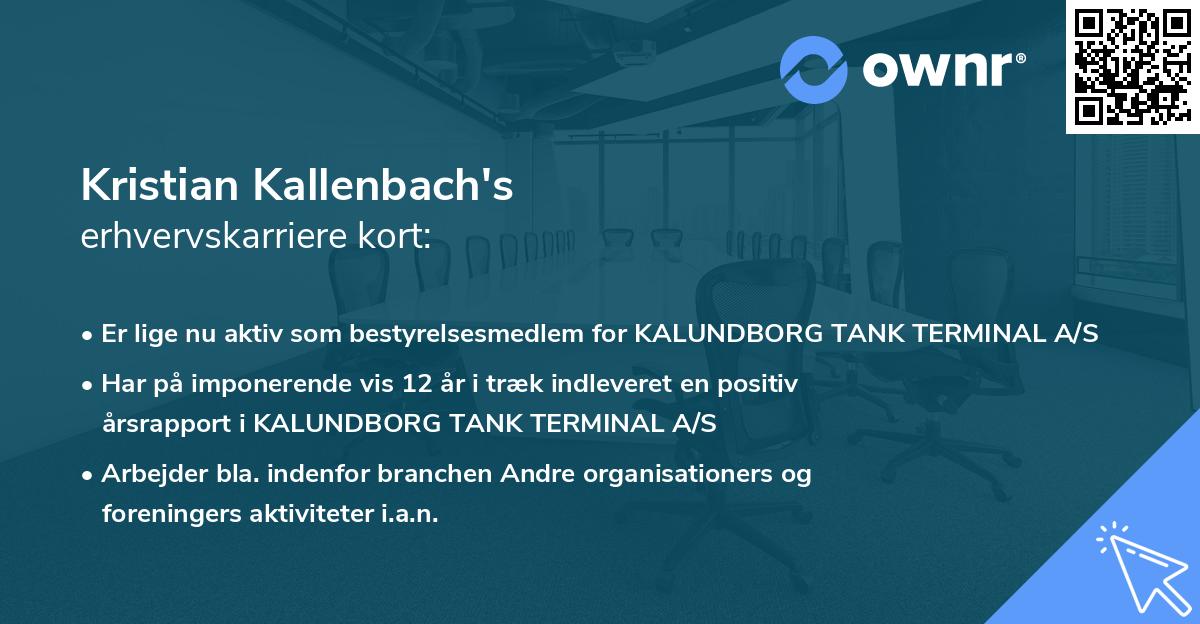 Kristian Kallenbach's erhvervskarriere kort