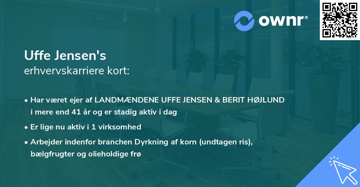 Uffe Jensen's erhvervskarriere kort