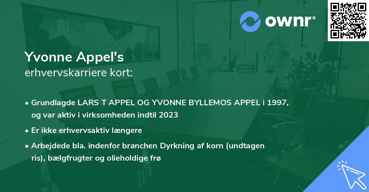 Yvonne Appel's erhvervskarriere kort