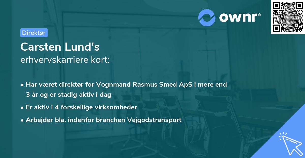 Carsten Lund's erhvervskarriere kort