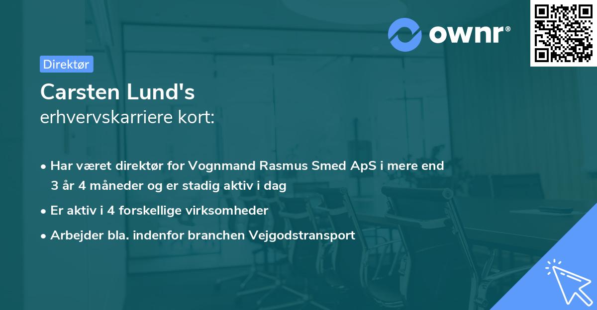 Carsten Lund's erhvervskarriere kort