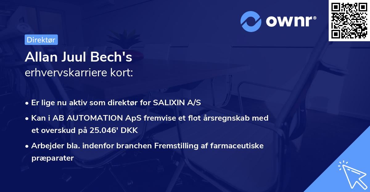 Allan Juul Bech's erhvervskarriere kort