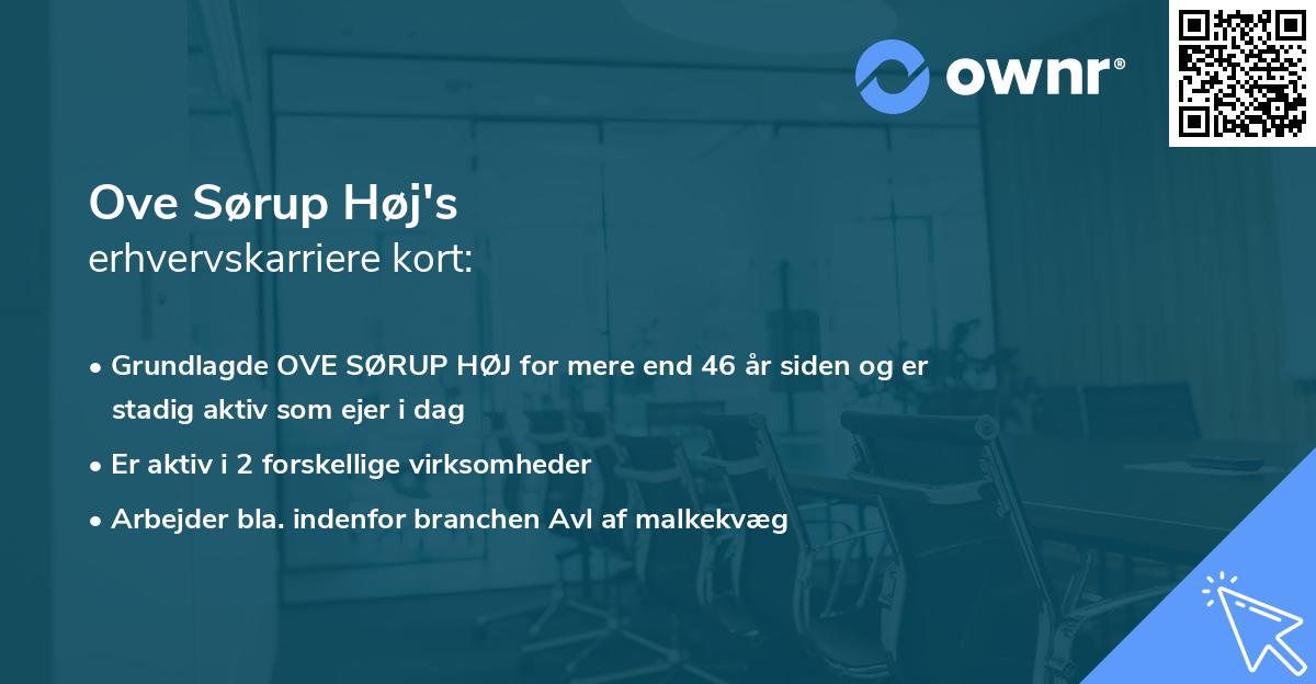 Ove Sørup Høj's erhvervskarriere kort