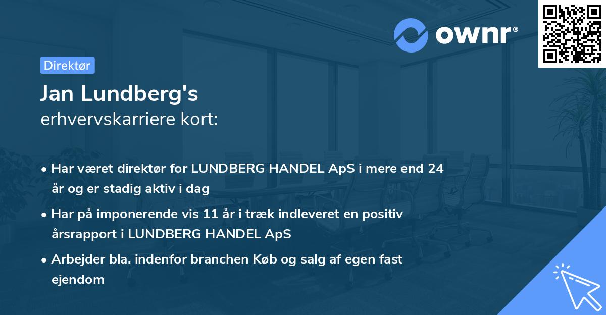 Jan Lundberg's erhvervskarriere kort