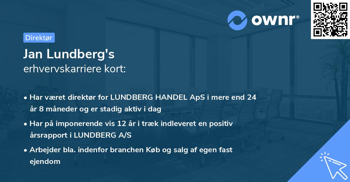 Jan Lundberg's erhvervskarriere kort