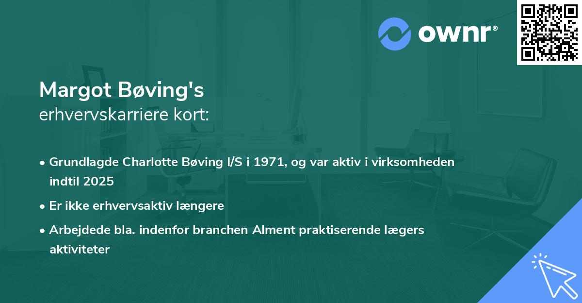 Margot Bøving's erhvervskarriere kort