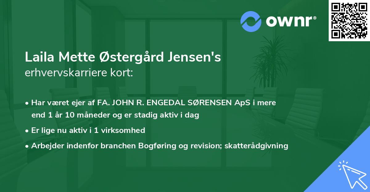 Laila Mette Østergård Jensen's erhvervskarriere kort