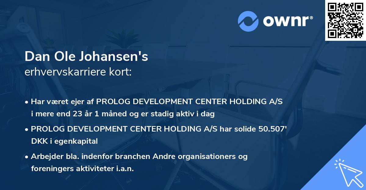 Dan Ole Johansen's erhvervskarriere kort