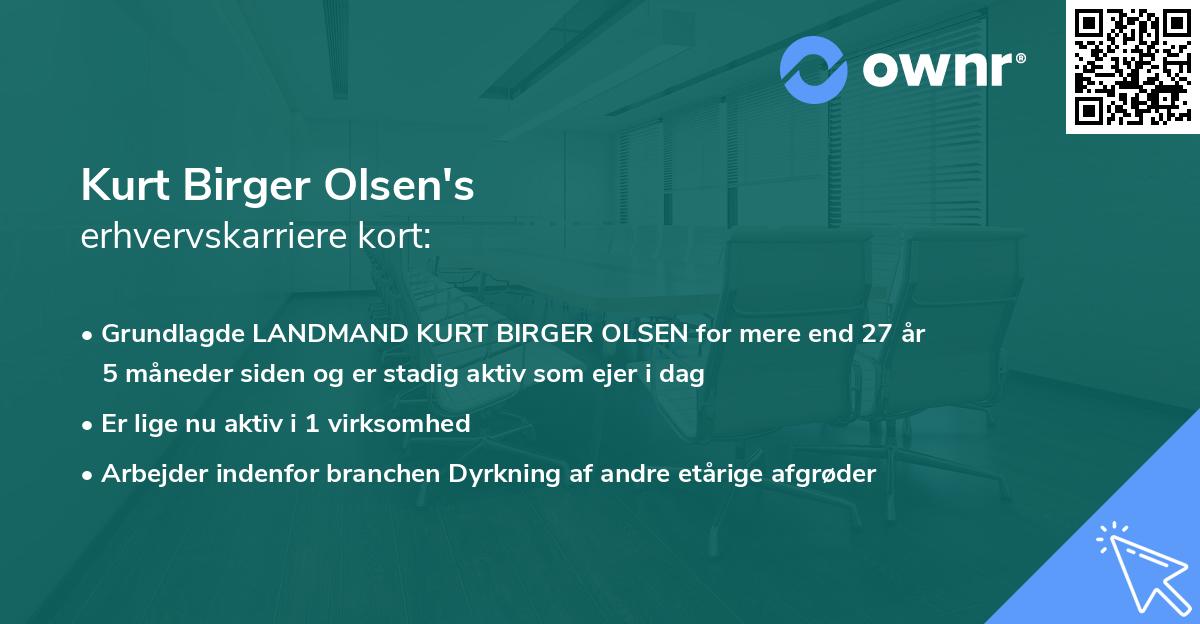 Kurt Birger Olsen's erhvervskarriere kort