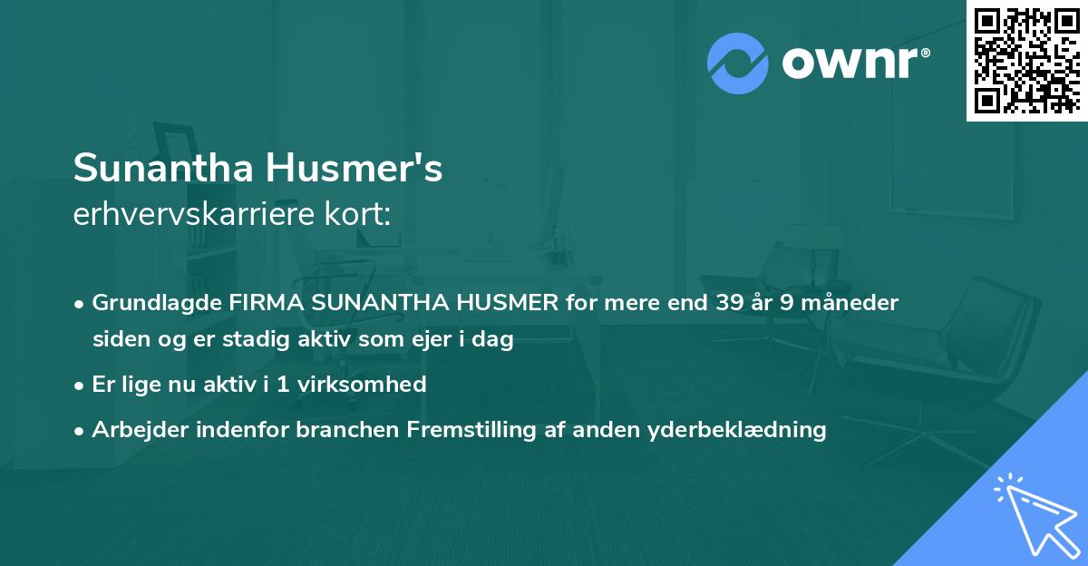 Sunantha Husmer's erhvervskarriere kort