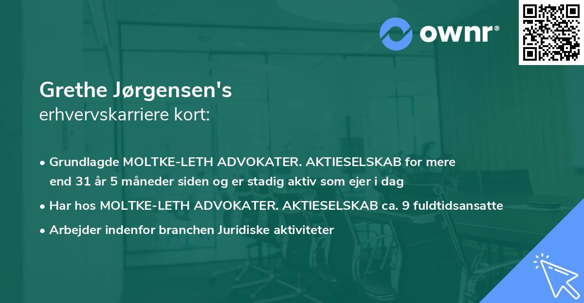 Grethe Jørgensen's erhvervskarriere kort
