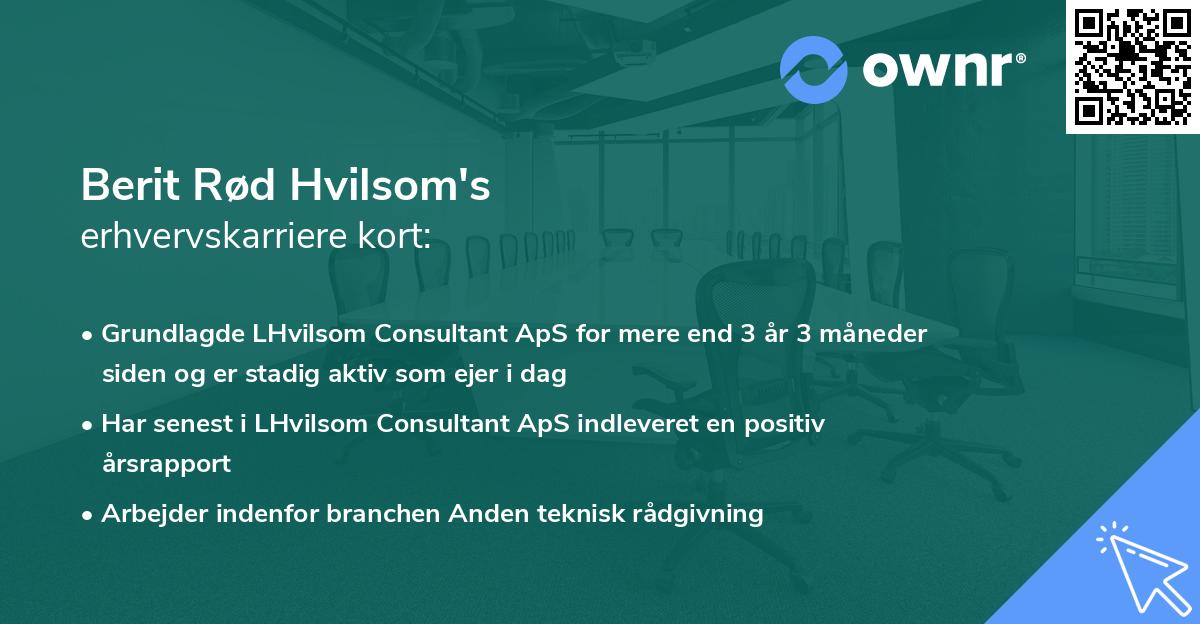 Berit Rød Hvilsom's erhvervskarriere kort