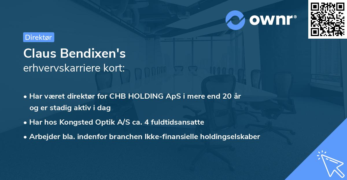 Claus Bendixen's erhvervskarriere kort