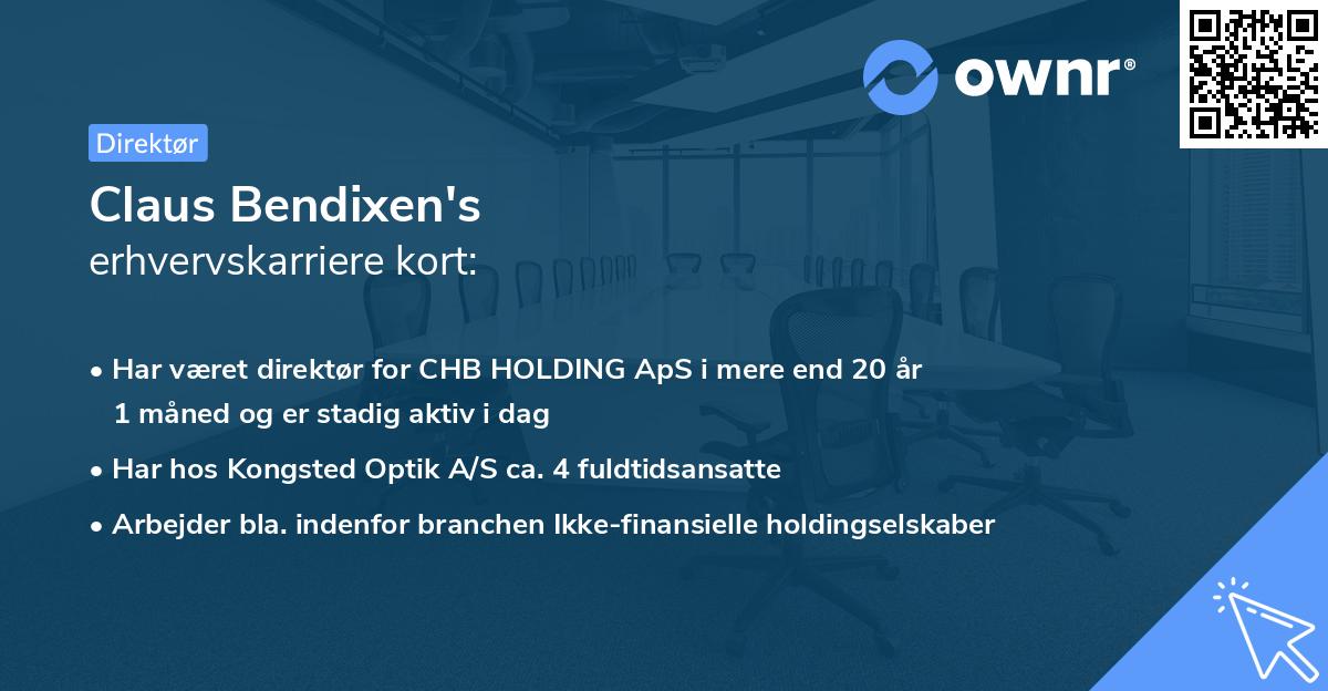 Claus Bendixen's erhvervskarriere kort