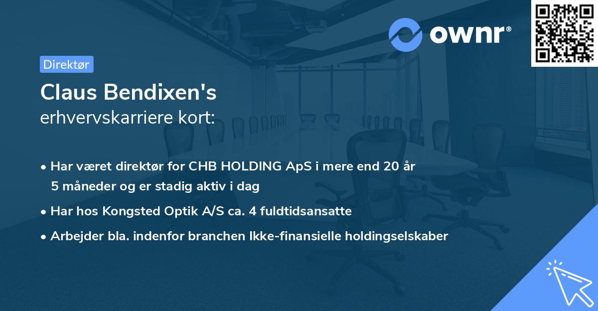 Claus Bendixen's erhvervskarriere kort