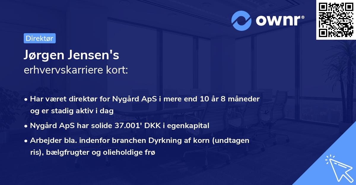 Jørgen Jensen's erhvervskarriere kort