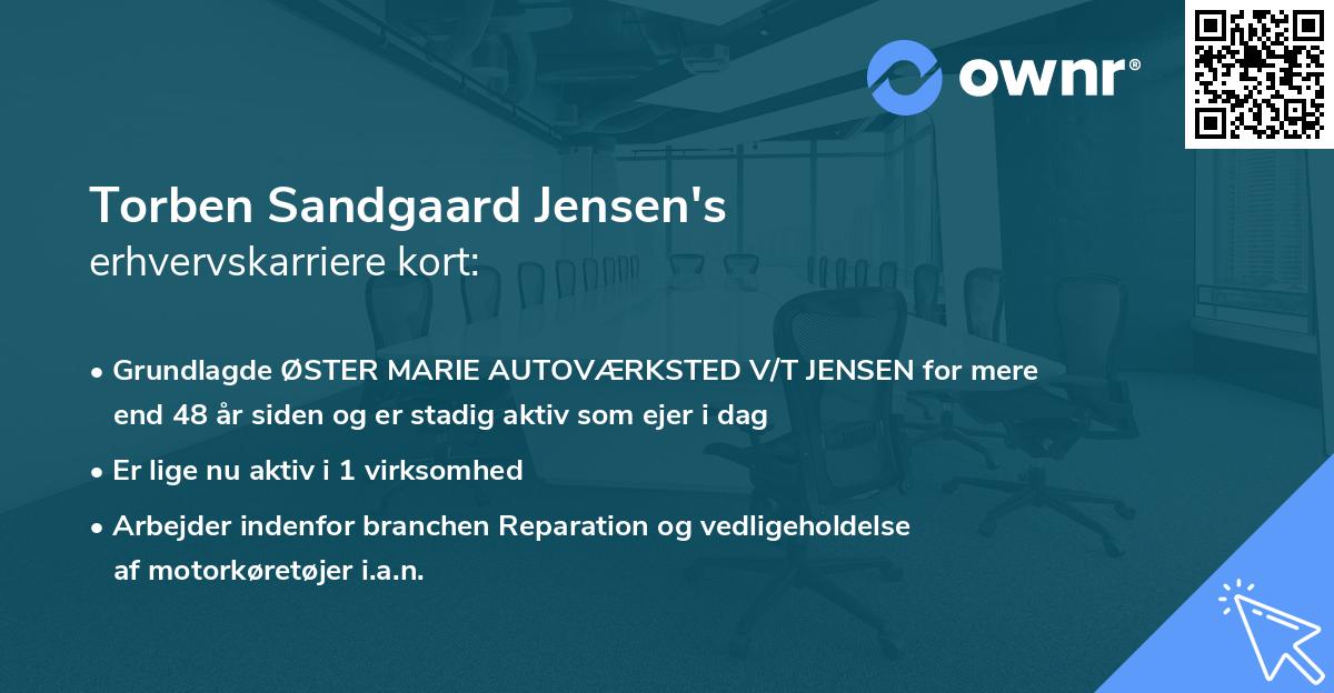 Torben Sandgaard Jensen's erhvervskarriere kort