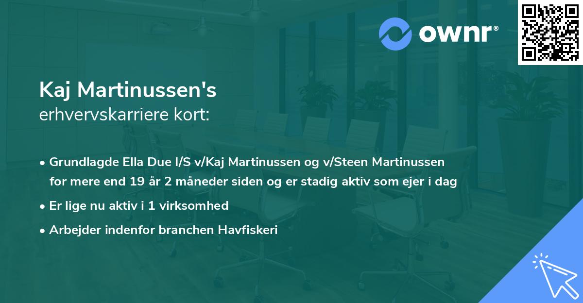 Kaj Martinussen's erhvervskarriere kort