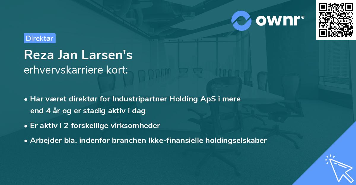Reza Jan Larsen's erhvervskarriere kort