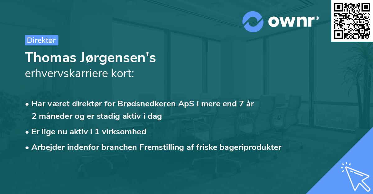 Thomas Jørgensen's erhvervskarriere kort