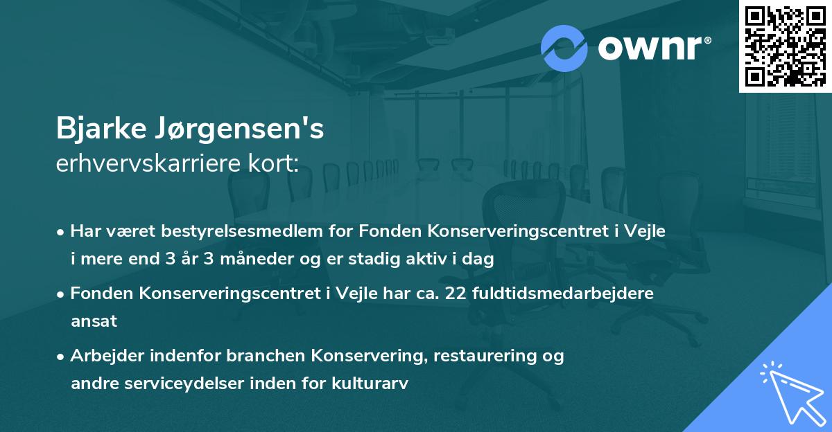 Bjarke Jørgensen's erhvervskarriere kort