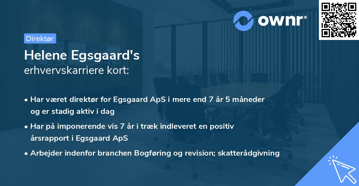 Helene Egsgaard's erhvervskarriere kort