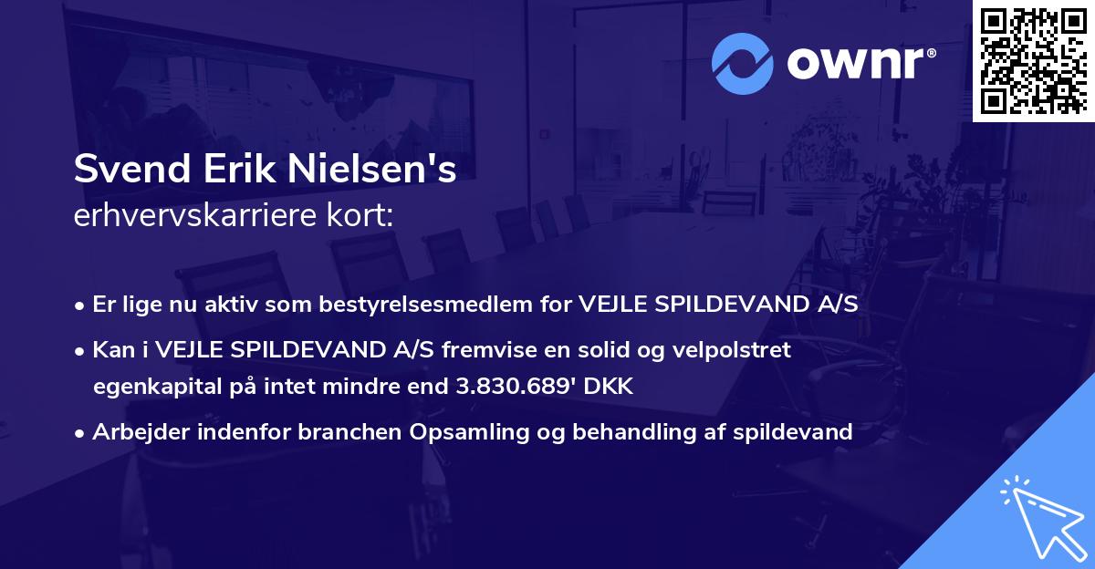 Svend Erik Nielsen's erhvervskarriere kort