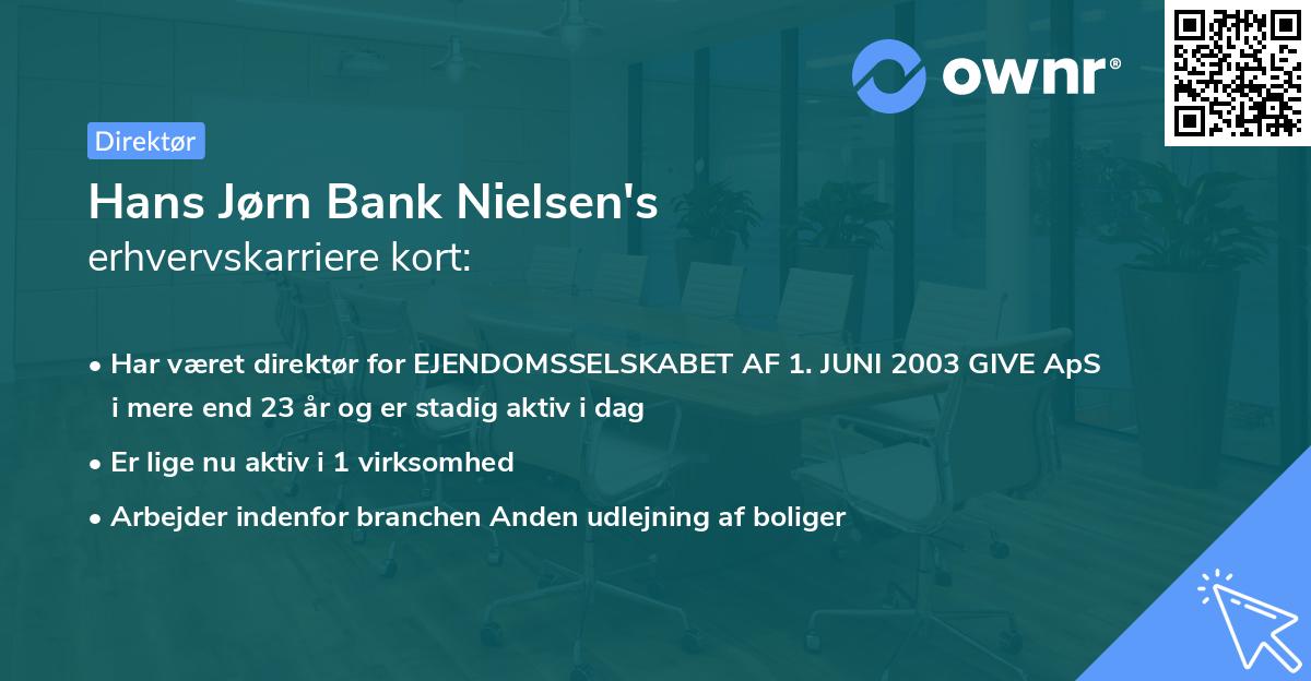 Hans Jørn Bank Nielsen's erhvervskarriere kort