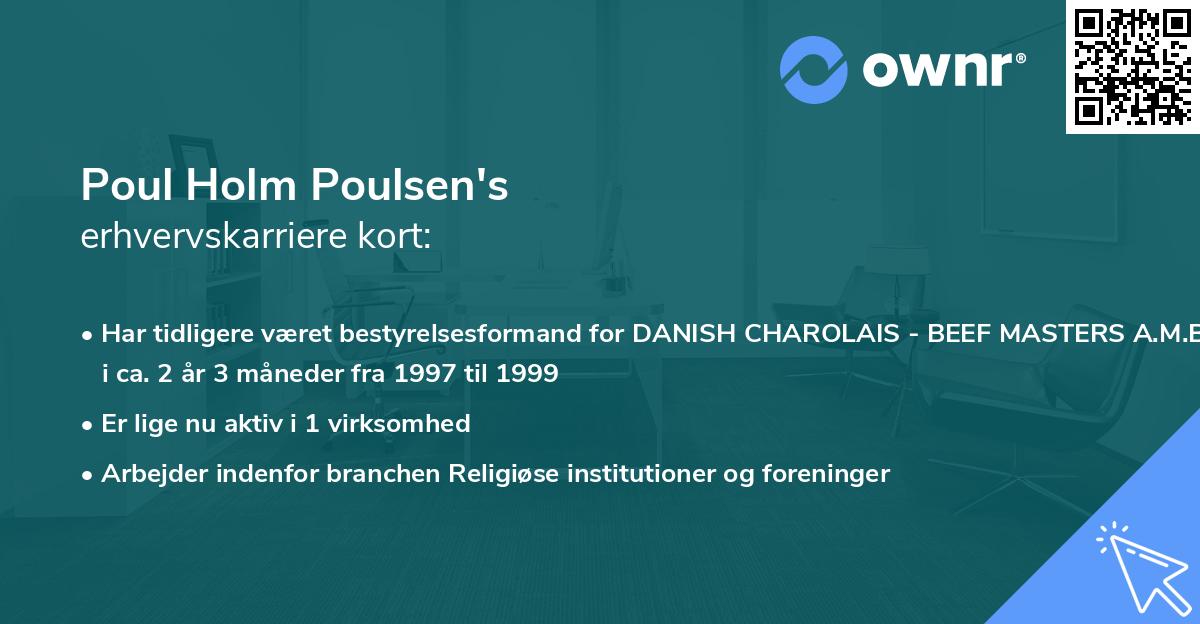 Poul Holm Poulsen's erhvervskarriere kort