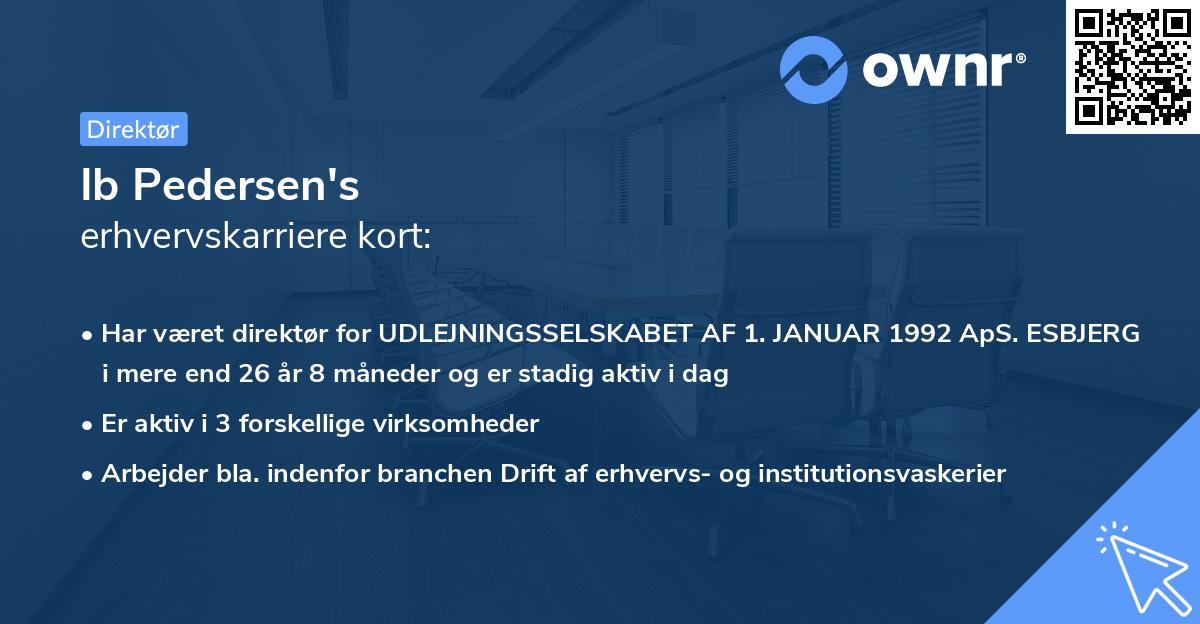 Ib Pedersen's erhvervskarriere kort
