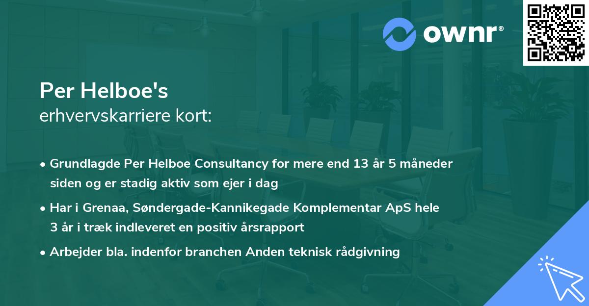 Per Helboe's erhvervskarriere kort