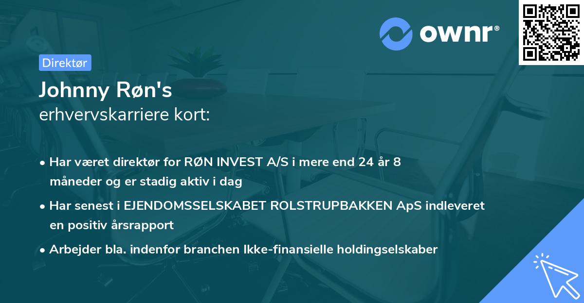 Johnny Røn's erhvervskarriere kort