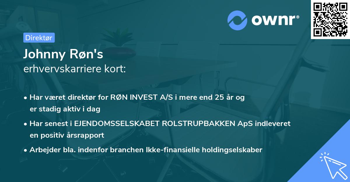 Johnny Røn's erhvervskarriere kort