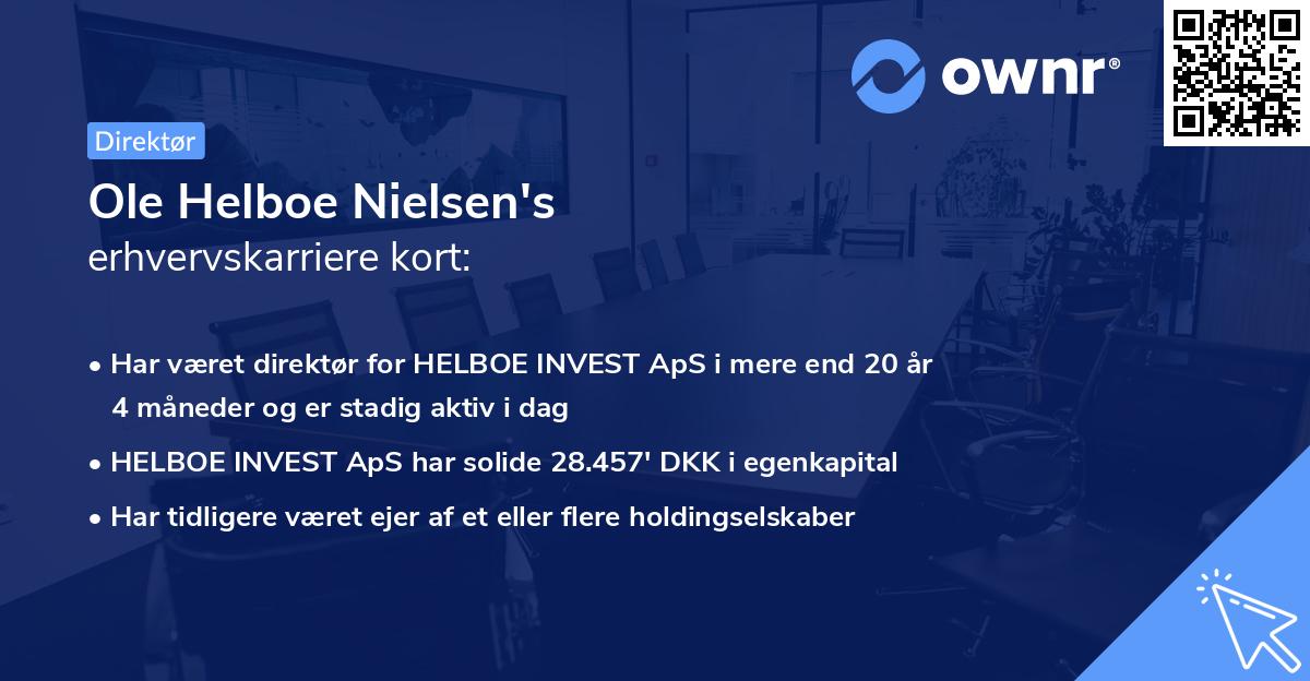 Ole Helboe Nielsen's erhvervskarriere kort