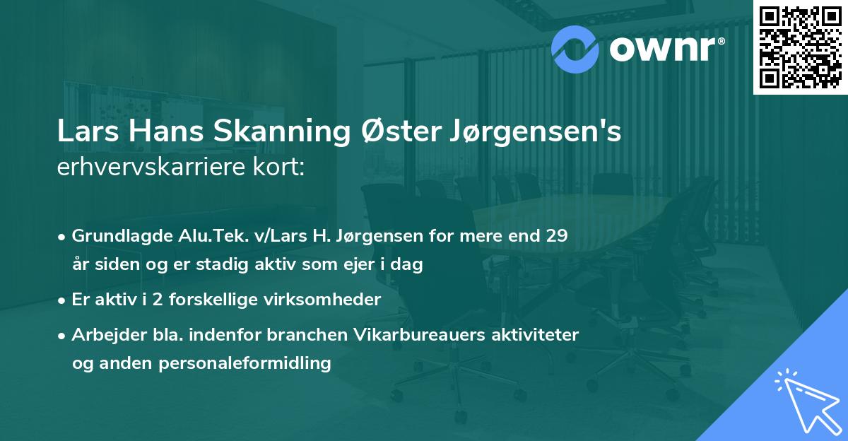 Lars Hans Skanning Øster Jørgensen's erhvervskarriere kort