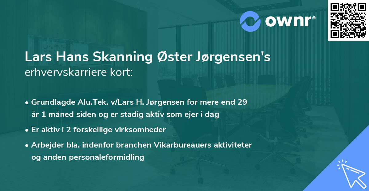 Lars Hans Skanning Øster Jørgensen's erhvervskarriere kort