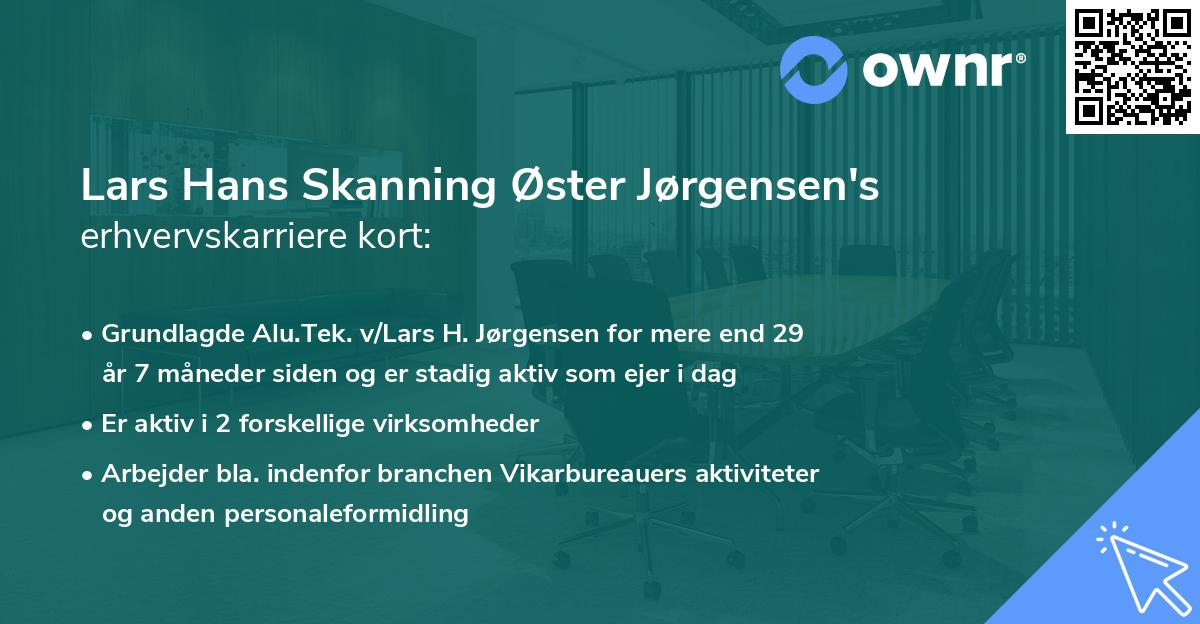 Lars Hans Skanning Øster Jørgensen's erhvervskarriere kort