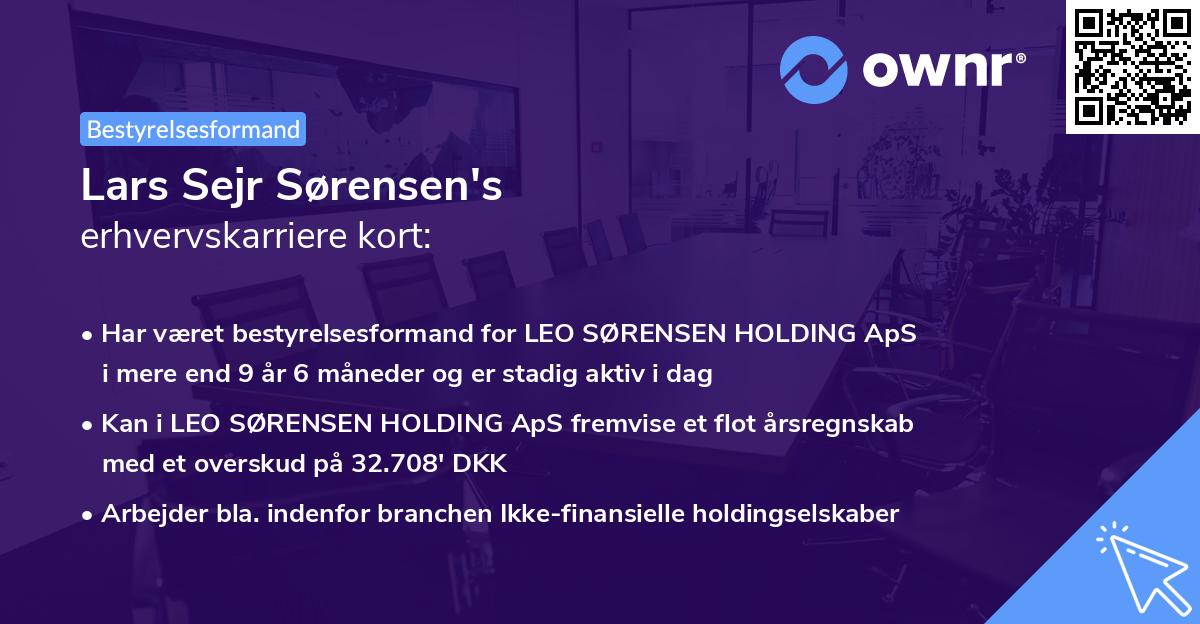 Lars Sejr Sørensen's erhvervskarriere kort