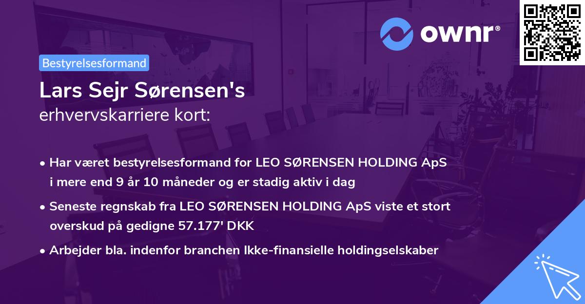 Lars Sejr Sørensen's erhvervskarriere kort
