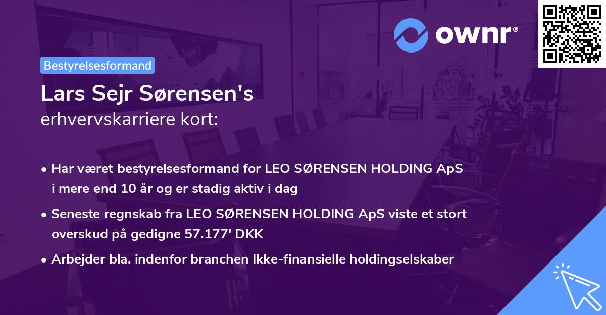 Lars Sejr Sørensen's erhvervskarriere kort