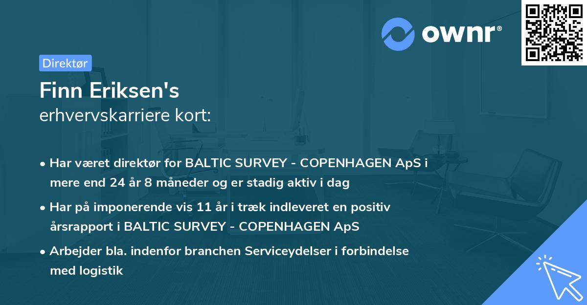 Finn Eriksen's erhvervskarriere kort
