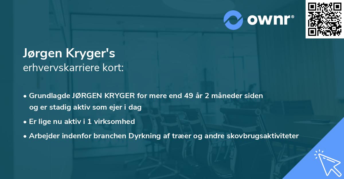 Jørgen Kryger's erhvervskarriere kort